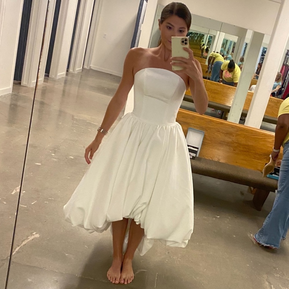 Jovani Strapless Asymmetrical High-Low Dress with Full Skirt 42345